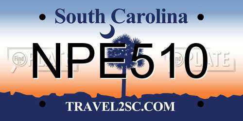 NPE510 South Carolina License Plate