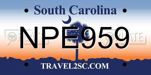 NPE959 South Carolina License Plate