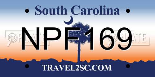 NPF169 South Carolina License Plate
