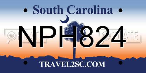 NPH824 South Carolina License Plate