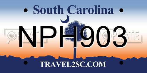 NPH903 South Carolina License Plate