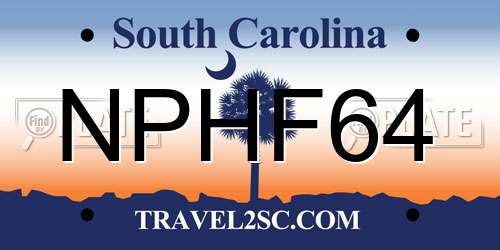 NPHF64 South Carolina License Plate