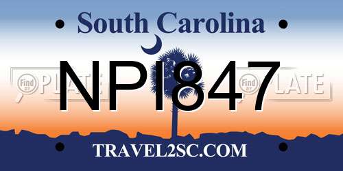 NPI847 South Carolina License Plate