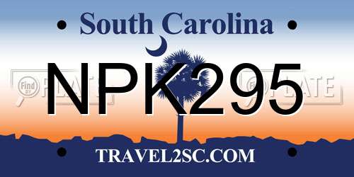 NPK295 South Carolina License Plate