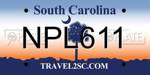 NPL611 South Carolina License Plate