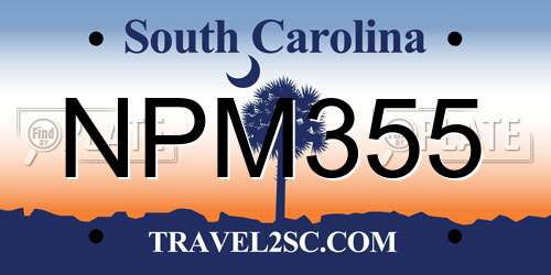 NPM355 South Carolina License Plate