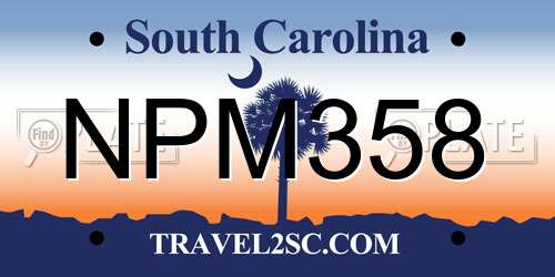 NPM358 South Carolina License Plate