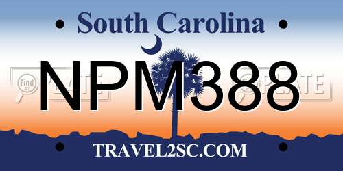 NPM388 South Carolina License Plate