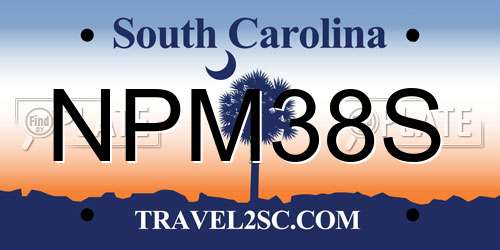NPM38S South Carolina License Plate