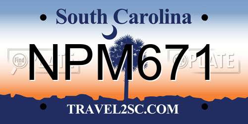 NPM671 South Carolina License Plate