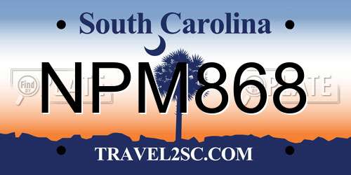 NPM868 South Carolina License Plate