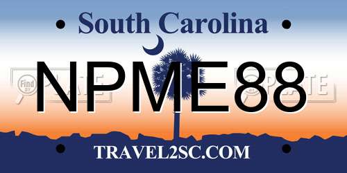 NPME88 South Carolina License Plate