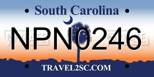 NPN0246 South Carolina License Plate