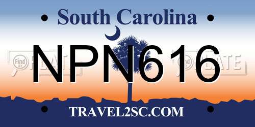 NPN616 South Carolina License Plate