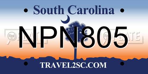 NPN805 South Carolina License Plate