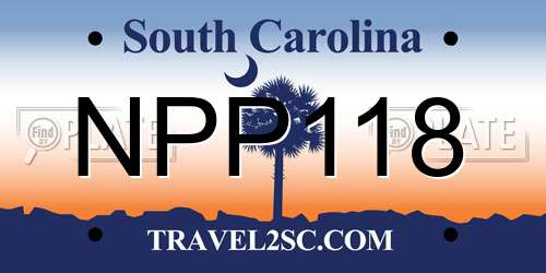NPP118 South Carolina License Plate