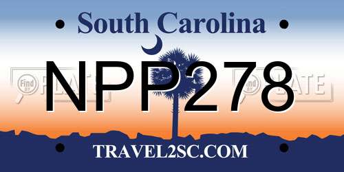 NPP278 South Carolina License Plate