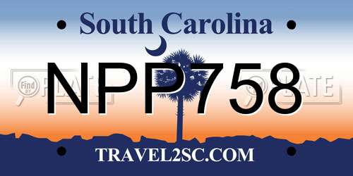 NPP758 South Carolina License Plate