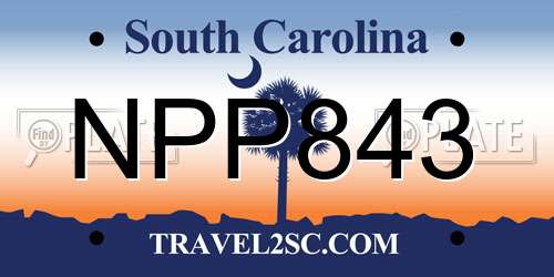 NPP843 South Carolina License Plate