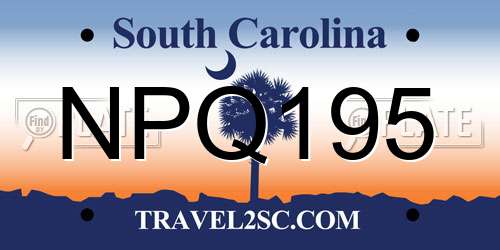 NPQ195 South Carolina License Plate