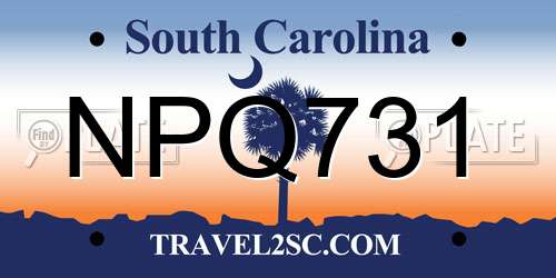 NPQ731 South Carolina License Plate