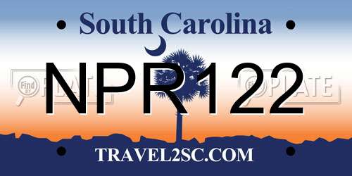 NPR122 South Carolina License Plate