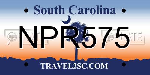 NPR575 South Carolina License Plate