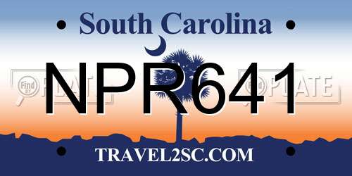 NPR641 South Carolina License Plate