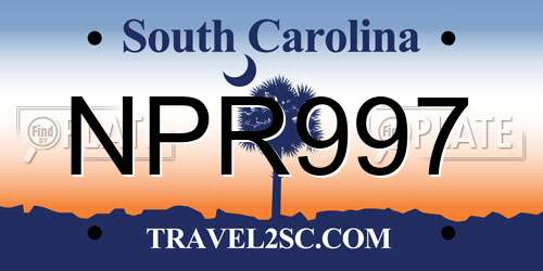 NPR997 South Carolina License Plate