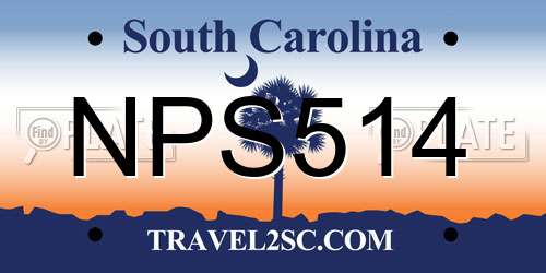 NPS514 South Carolina License Plate