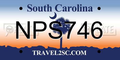 NPS746 South Carolina License Plate