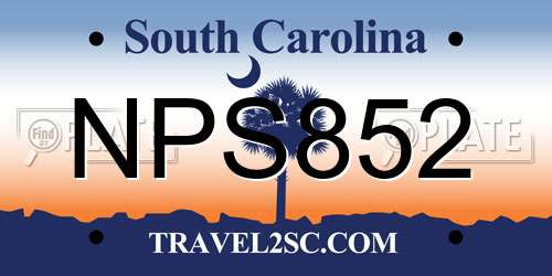 NPS852 South Carolina License Plate