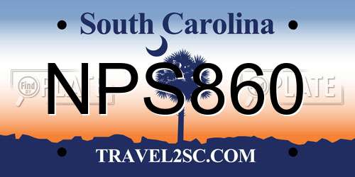 NPS860 South Carolina License Plate