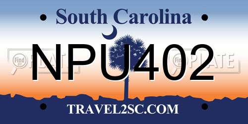 NPU402 South Carolina License Plate