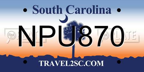 NPU870 South Carolina License Plate