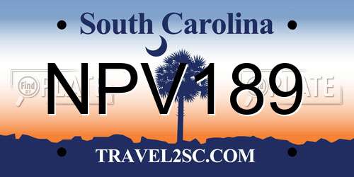NPV189 South Carolina License Plate