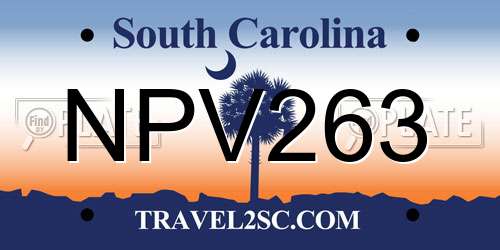 NPV263 South Carolina License Plate