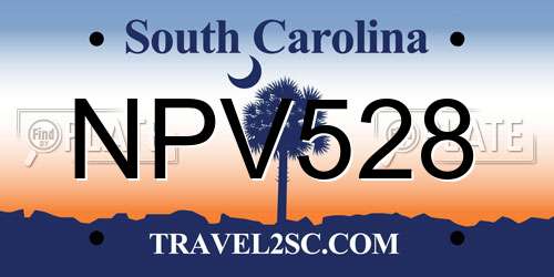 NPV528 South Carolina License Plate