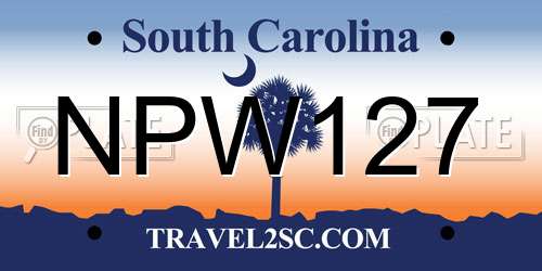 NPW127 South Carolina License Plate