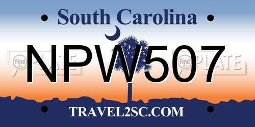 NPW507 South Carolina License Plate
