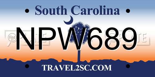 NPW689 South Carolina License Plate