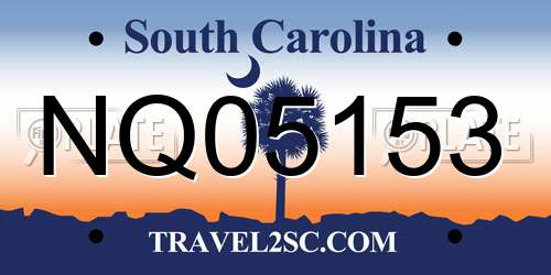 NQ05153 South Carolina License Plate