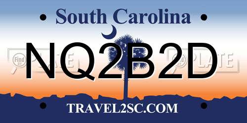 NQ2B2D South Carolina License Plate