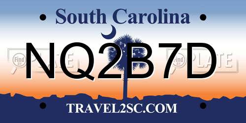 NQ2B7D South Carolina License Plate