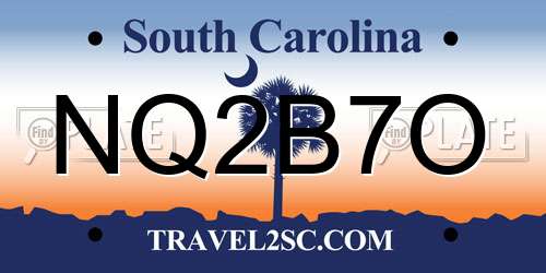 NQ2B7O South Carolina License Plate