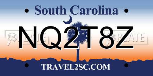 NQ2T8Z South Carolina License Plate