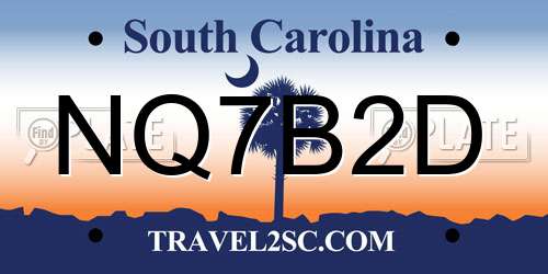 NQ7B2D South Carolina License Plate