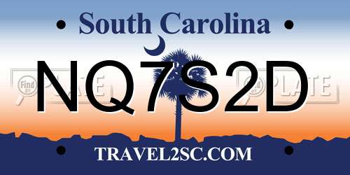 NQ7S2D South Carolina License Plate