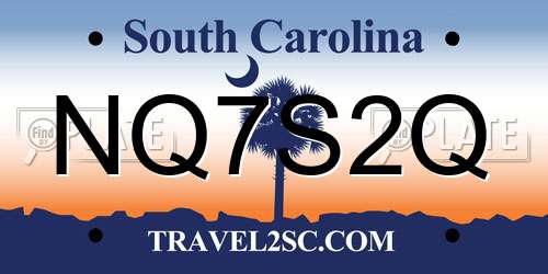 NQ7S2Q South Carolina License Plate