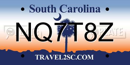 NQ7T8Z South Carolina License Plate